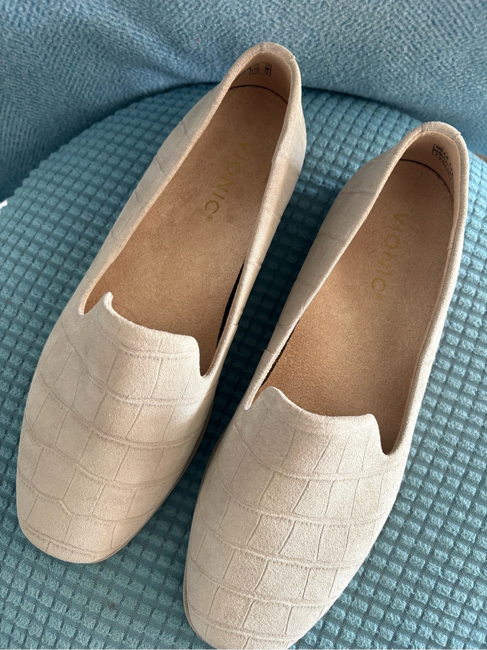 VIONIC Willa 2.0 Women’s Flats Cobblestone Suede Leather Loafers size 8